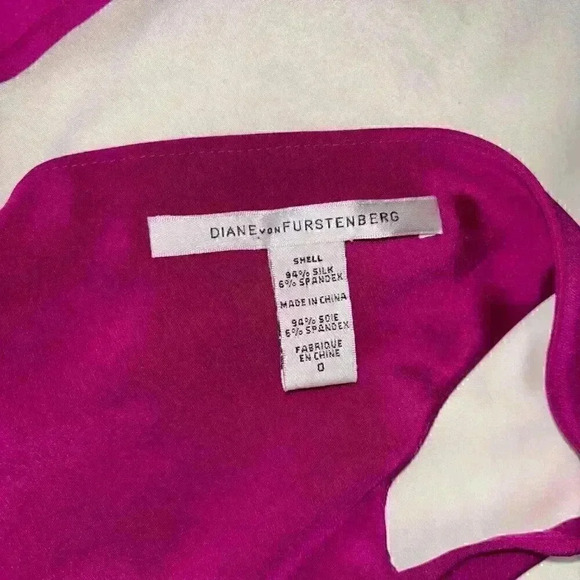 NWOT Diane Von Furstenberg | Fuchsia Draped Silk Sheath Dress | Sz 0 - Picture 3 of 8